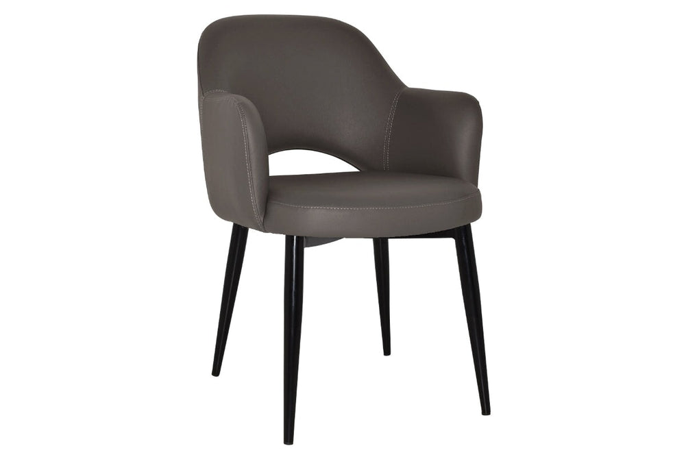 EZ Hospitality Cairo Indoor Armchair Metal Base - Black 4 Leg-vinyl charcoal  