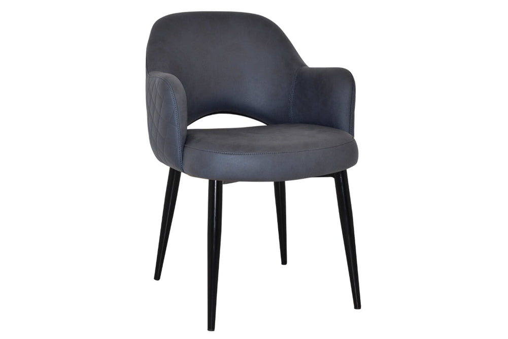 EZ Hospitality Cairo Indoor Armchair Metal Base - Black 4 Leg-pelle benito navy  