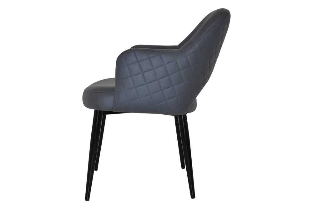 EZ Hospitality Cairo Indoor Armchair Metal Base - Black 4 Leg-pelle benito sage  