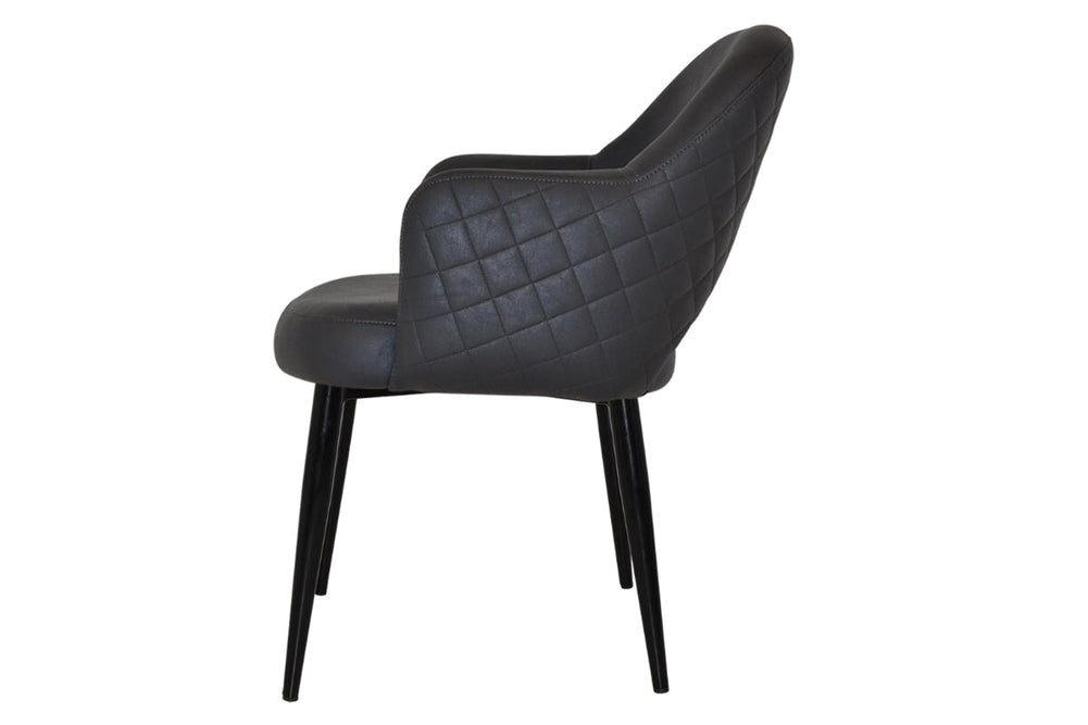 EZ Hospitality Cairo Indoor Armchair Metal Base - Black 4 Leg-pelle benito sage  