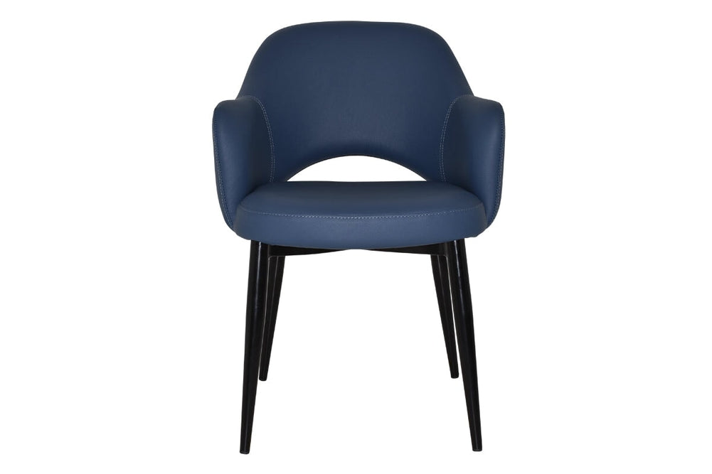 EZ Hospitality Cairo Indoor Armchair Metal Base - Black 4 Leg-pelle benito sage  