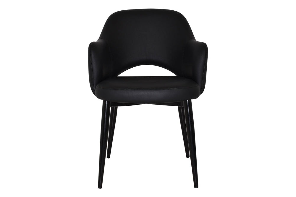 EZ Hospitality Cairo Indoor Armchair Metal Base - Black 4 Leg-pelle benito sage  
