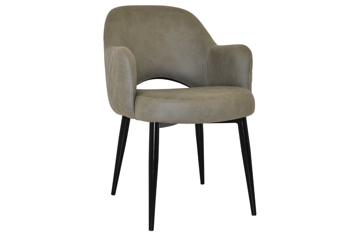 EZ Hospitality Cairo Indoor Armchair Metal Base - Black 4 Leg EZ Hospitality pelle benito sage 