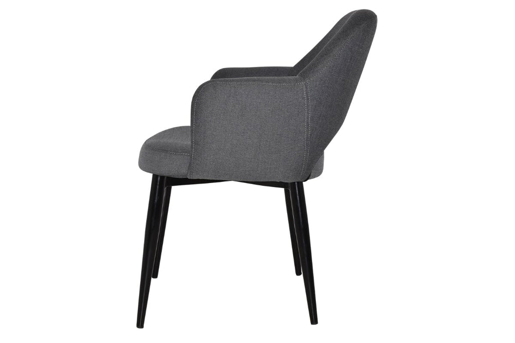EZ Hospitality Cairo Indoor Armchair Metal Base - Black 4 Leg-pelle benito sage  