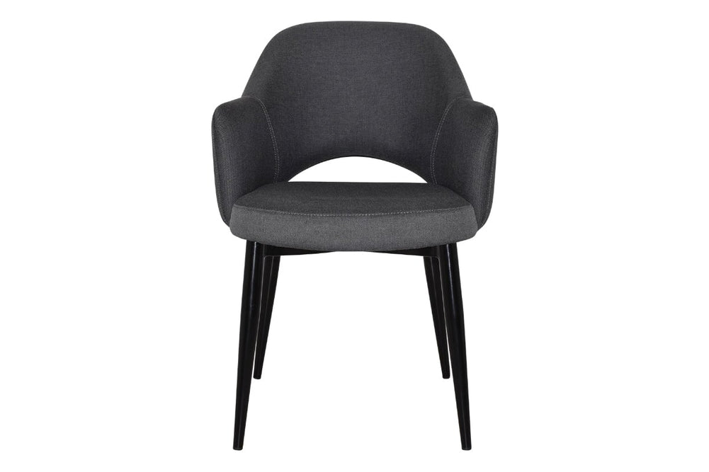 EZ Hospitality Cairo Indoor Armchair Metal Base - Black 4 Leg-pelle benito sage  