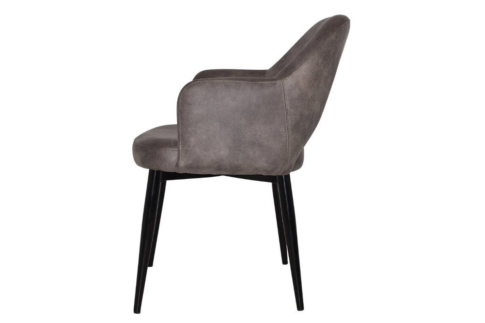 EZ Hospitality Cairo Indoor Armchair Metal Base - Black 4 Leg-pelle benito sage  