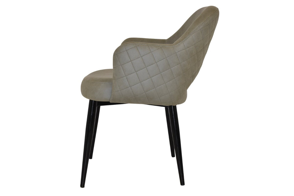 EZ Hospitality Cairo Indoor Armchair Metal Base - Black 4 Leg-pelle benito sage  