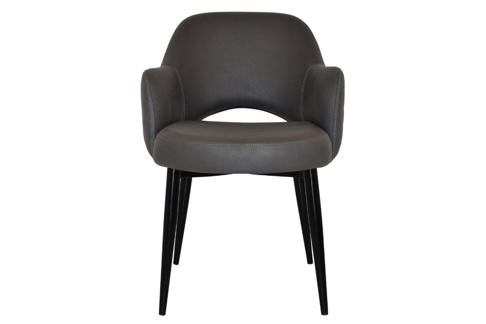 EZ Hospitality Cairo Indoor Armchair Metal Base - Black 4 Leg-pelle benito sage  