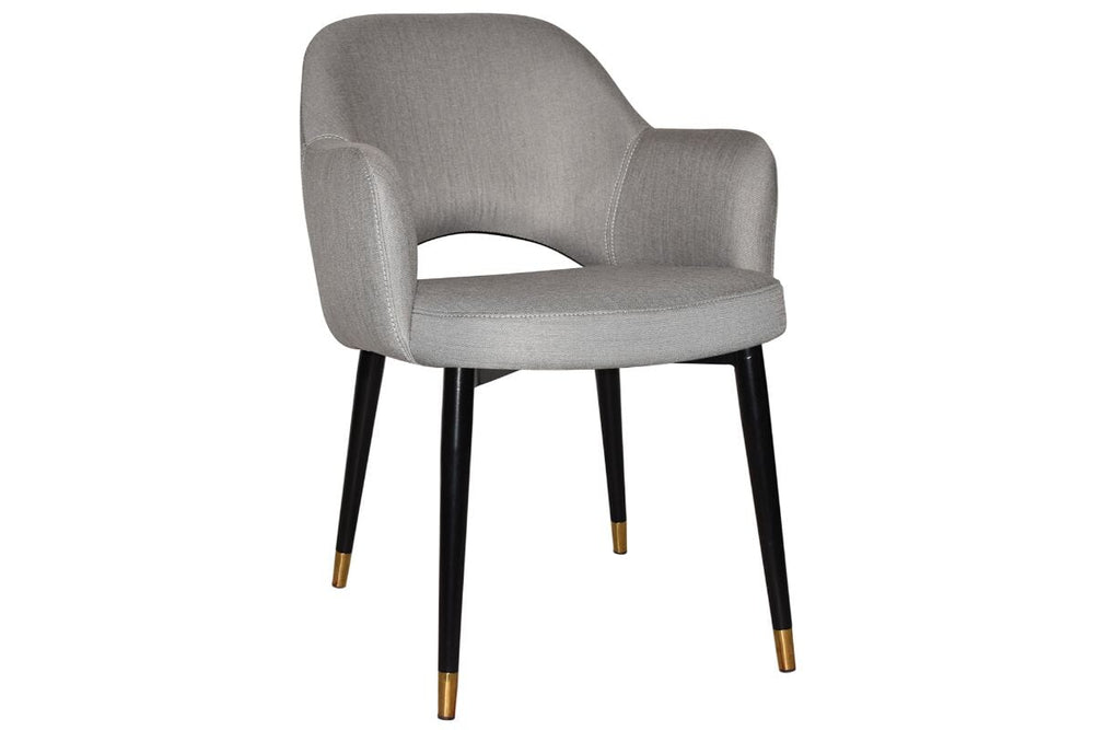 EZ Hospitality Cairo Indoor Armchair Metal Base - Slim Black Brass 4 Leg-gravity steel  