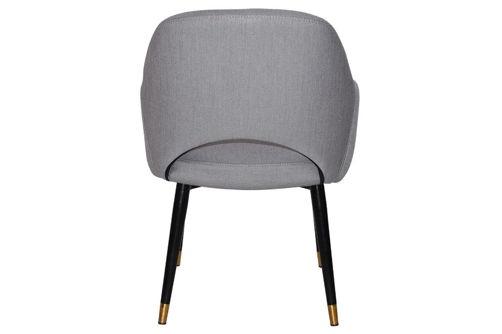 EZ Hospitality Cairo Indoor Armchair Metal Base - Slim Black Brass 4 Leg-pelle benito tan  