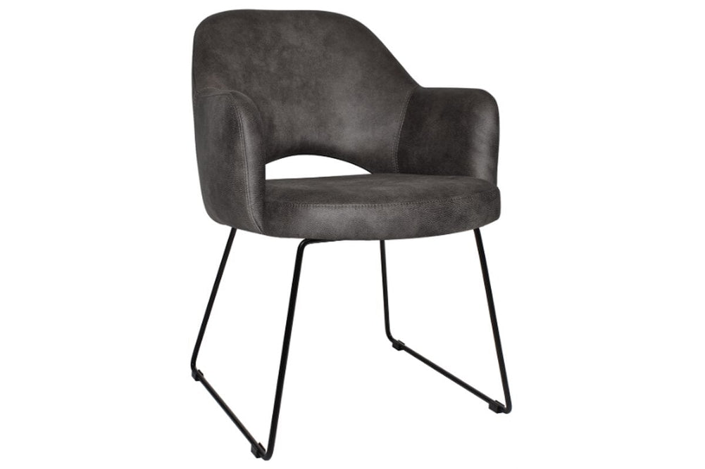 EZ Hospitality Cairo Indoor Armchair Metal Base - Black Sled-eastwood slate  