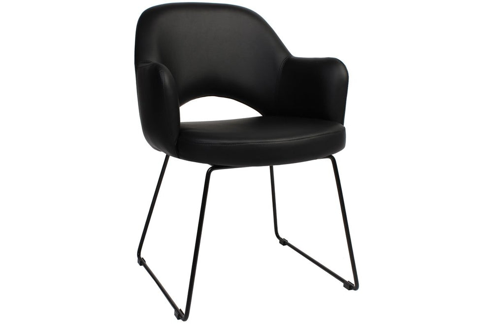 EZ Hospitality Cairo Indoor Armchair Metal Base - Black Sled-vinyl black  