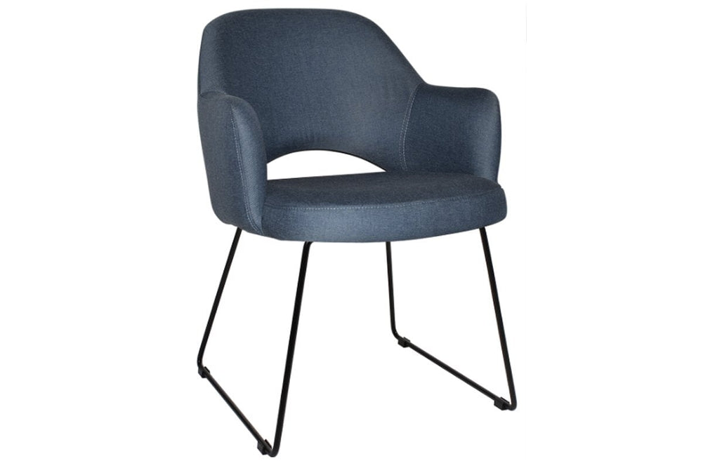 EZ Hospitality Cairo Indoor Armchair Metal Base - Black Sled-gravity denim  