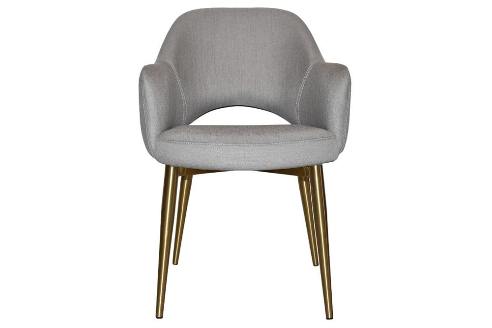 EZ Hospitality Cairo Indoor Armchair Metal Base - Slim Brass 4 Leg-pelle benito sage  