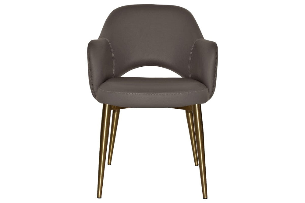 EZ Hospitality Cairo Indoor Armchair Metal Base - Slim Brass 4 Leg-pelle benito sage  