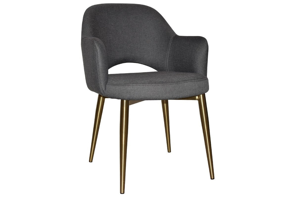 EZ Hospitality Cairo Indoor Armchair Metal Base - Slim Brass 4 Leg-gravity slate  