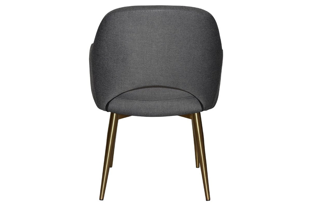 EZ Hospitality Cairo Indoor Armchair Metal Base - Slim Brass 4 Leg-pelle benito sage  