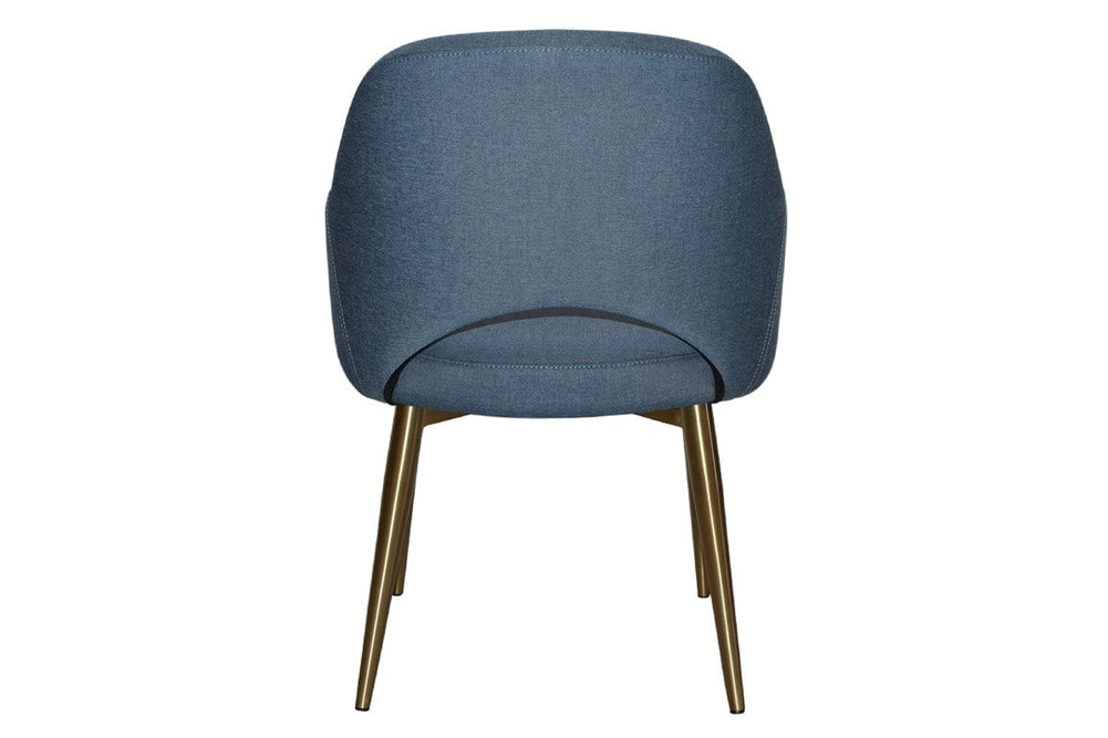 EZ Hospitality Cairo Indoor Armchair Metal Base - Slim Brass 4 Leg-pelle benito sage  