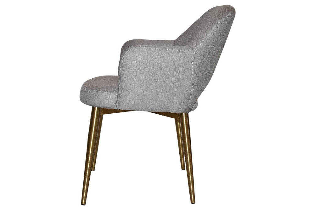 EZ Hospitality Cairo Indoor Armchair Metal Base - Slim Brass 4 Leg-pelle benito sage  
