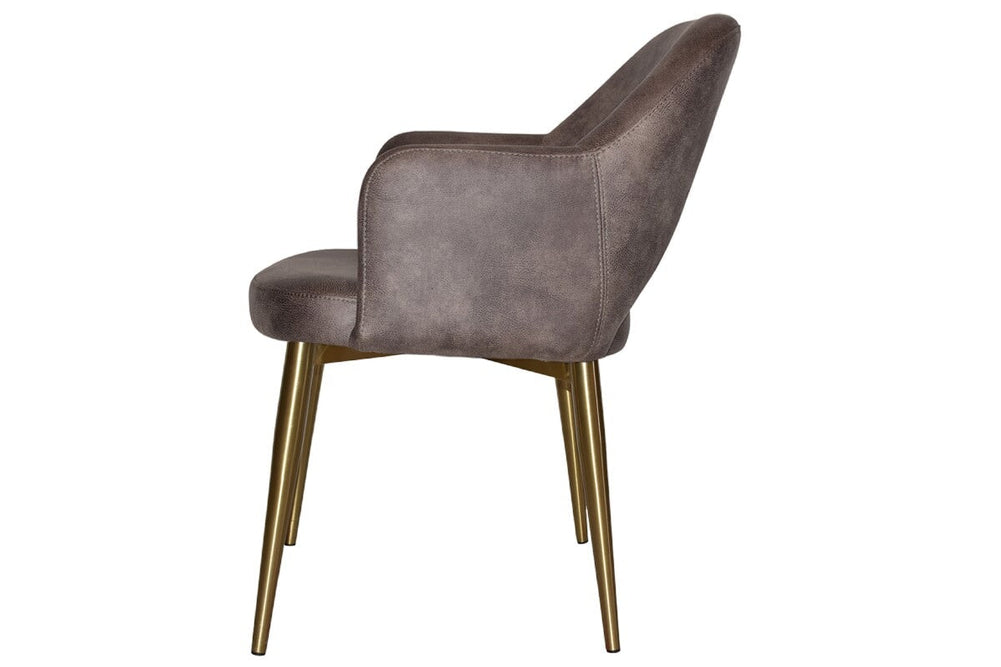 EZ Hospitality Cairo Indoor Armchair Metal Base - Slim Brass 4 Leg-pelle benito sage  