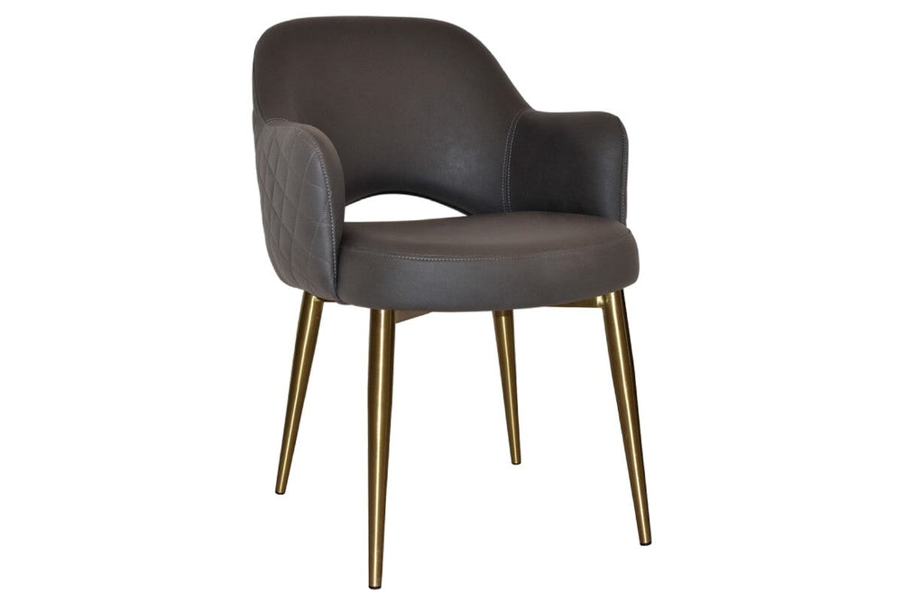 EZ Hospitality Cairo Indoor Armchair Metal Base - Slim Brass 4 Leg-pelle benito java  