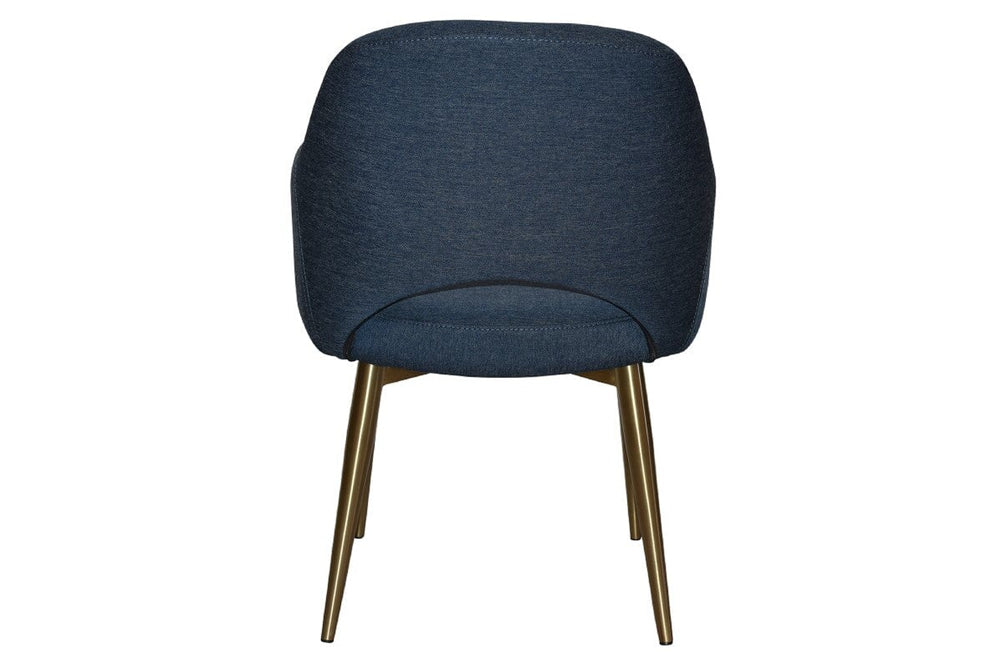 EZ Hospitality Cairo Indoor Armchair Metal Base - Slim Brass 4 Leg-pelle benito sage  