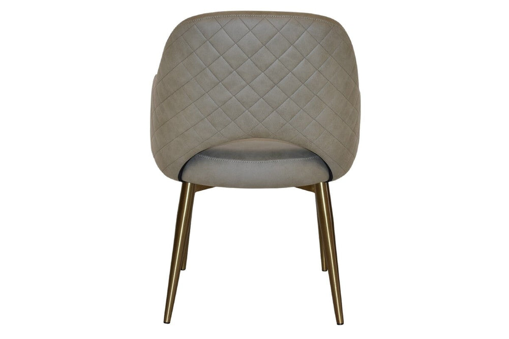 EZ Hospitality Cairo Indoor Armchair Metal Base - Slim Brass 4 Leg-pelle benito sage  