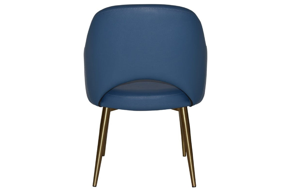 EZ Hospitality Cairo Indoor Armchair Metal Base - Slim Brass 4 Leg-pelle benito sage  