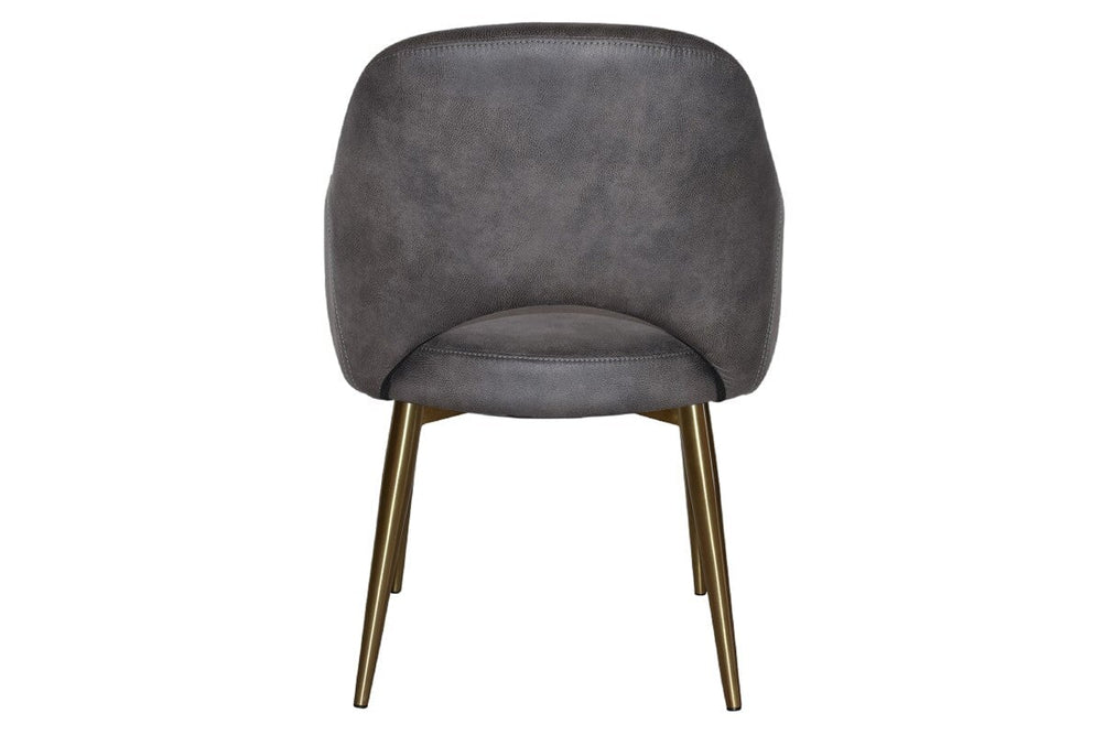EZ Hospitality Cairo Indoor Armchair Metal Base - Slim Brass 4 Leg-pelle benito sage  