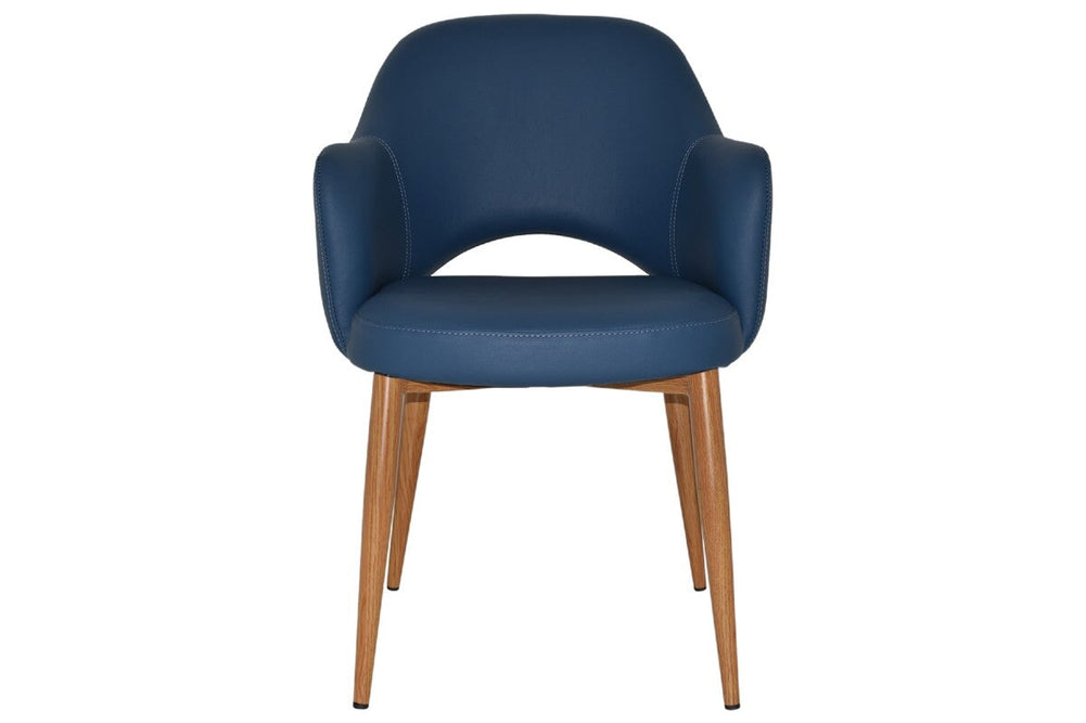 EZ Hospitality Cairo Indoor Armchair Metal Base - Slim Light Oak 4 Leg-pelle benito java  