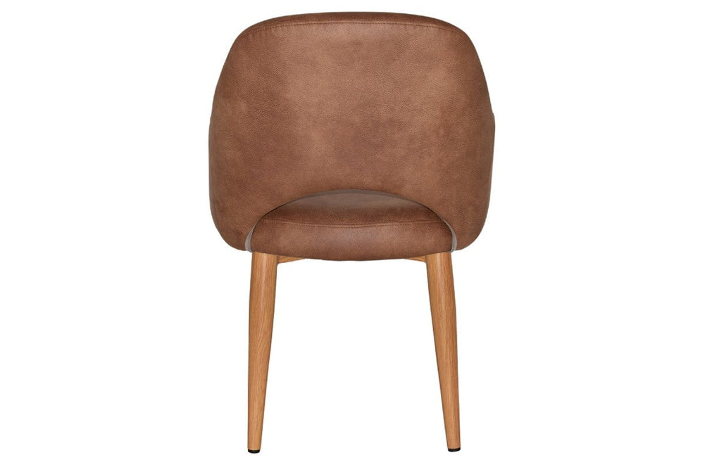 EZ Hospitality Cairo Indoor Armchair Metal Base - Slim Light Oak 4 Leg-pelle benito java  