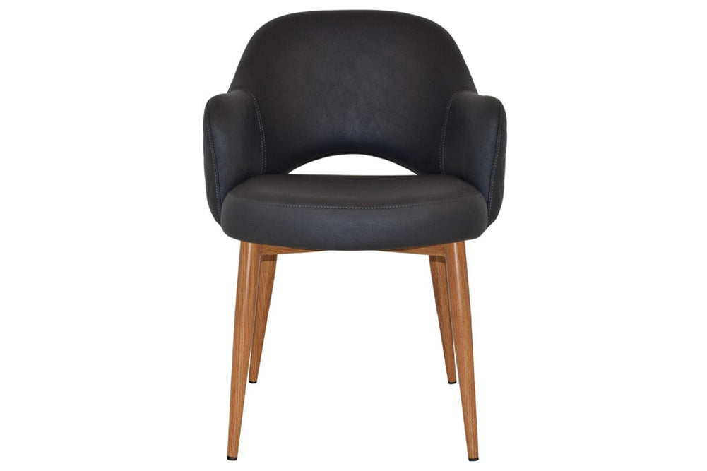 EZ Hospitality Cairo Indoor Armchair Metal Base - Slim Light Oak 4 Leg-pelle benito java  