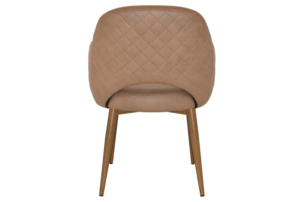 EZ Hospitality Cairo Indoor Armchair Metal Base - Slim Light Oak 4 Leg-pelle benito java  