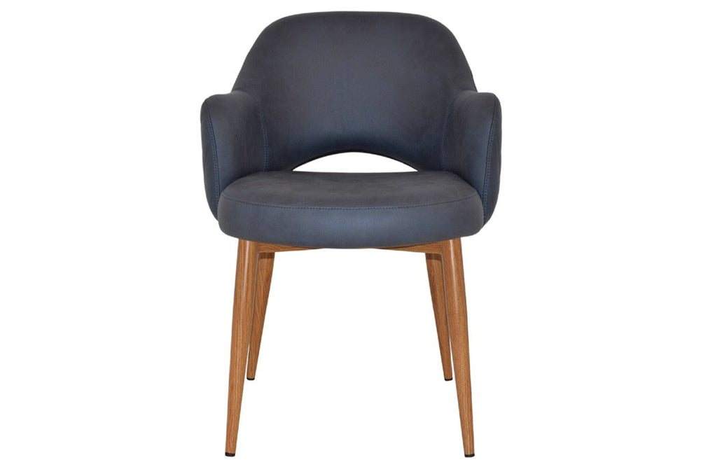 EZ Hospitality Cairo Indoor Armchair Metal Base - Slim Light Oak 4 Leg-pelle benito java  