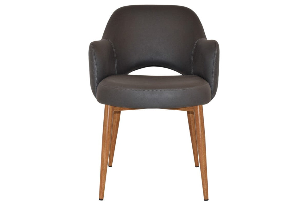 EZ Hospitality Cairo Indoor Armchair Metal Base - Slim Light Oak 4 Leg-pelle benito java  