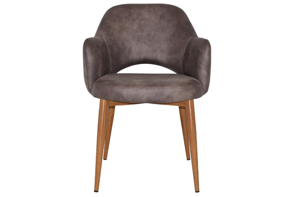 EZ Hospitality Cairo Indoor Armchair Metal Base - Slim Light Oak 4 Leg-pelle benito java  