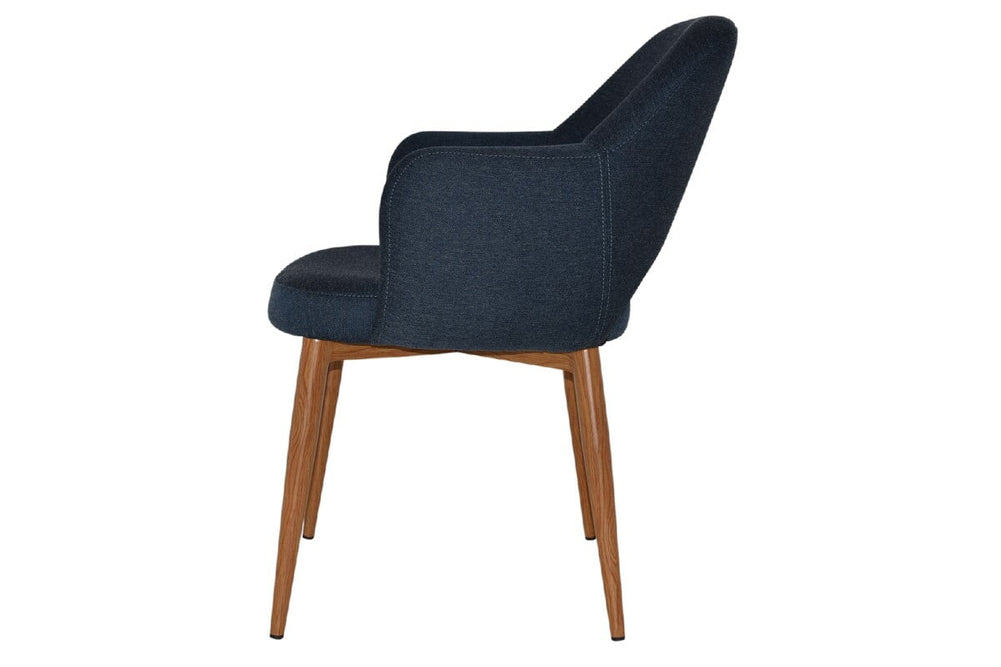 EZ Hospitality Cairo Indoor Armchair Metal Base - Slim Light Oak 4 Leg-pelle benito java  