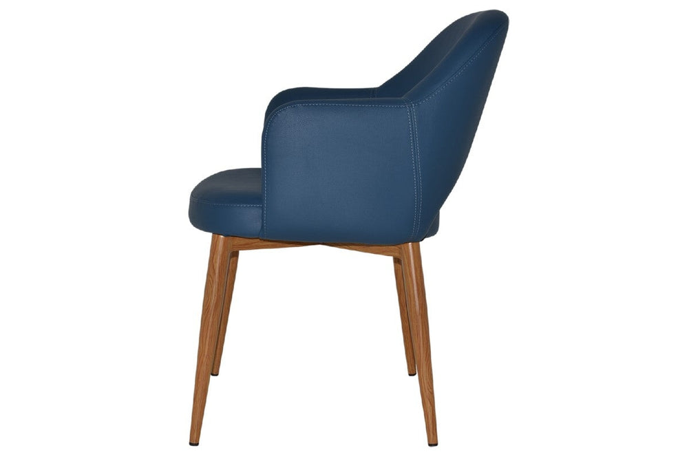 EZ Hospitality Cairo Indoor Armchair Metal Base - Slim Light Oak 4 Leg-pelle benito java  