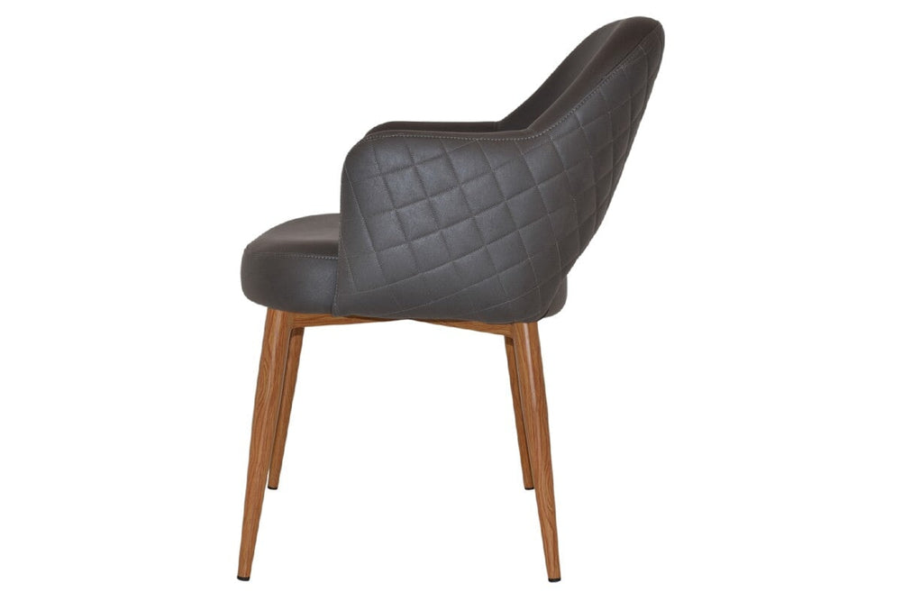 EZ Hospitality Cairo Indoor Armchair Metal Base - Slim Light Oak 4 Leg-pelle benito java  