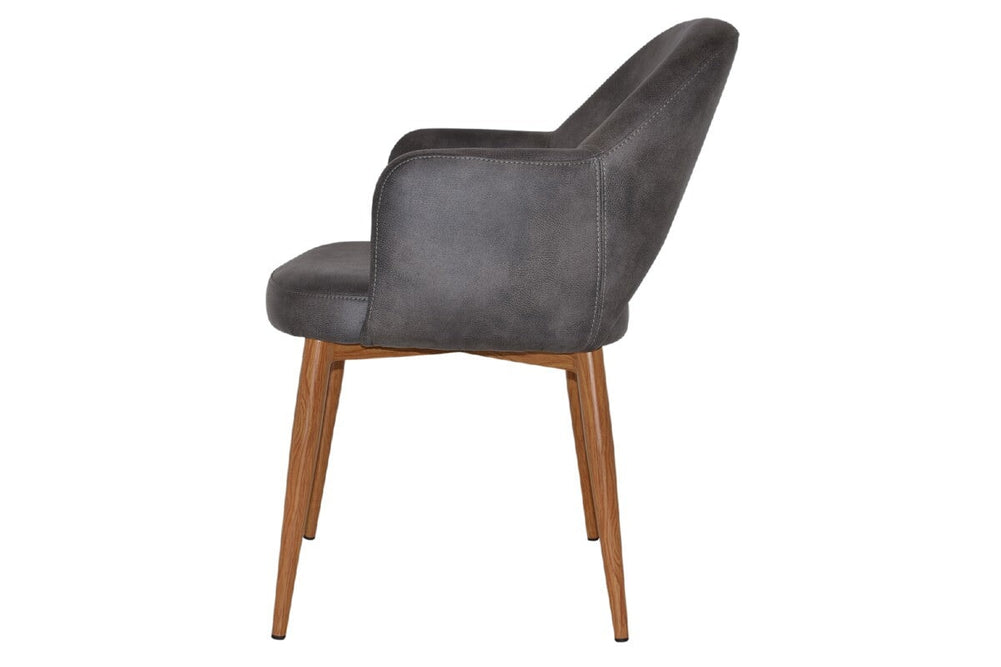 EZ Hospitality Cairo Indoor Armchair Metal Base - Slim Light Oak 4 Leg-pelle benito java  