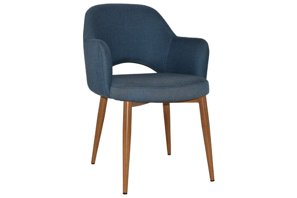EZ Hospitality Cairo Indoor Armchair Metal Base - Slim Light Oak 4 Leg-gravity denim  