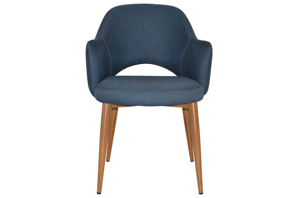 EZ Hospitality Cairo Indoor Armchair Metal Base - Slim Light Oak 4 Leg-pelle benito java  