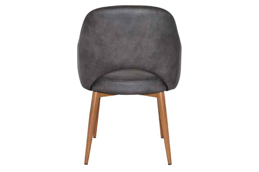 EZ Hospitality Cairo Indoor Armchair Metal Base - Slim Light Oak 4 Leg-pelle benito java  