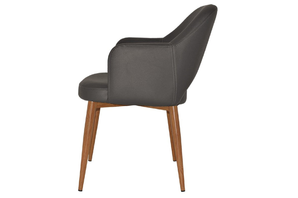 EZ Hospitality Cairo Indoor Armchair Metal Base - Slim Light Oak 4 Leg-pelle benito java  