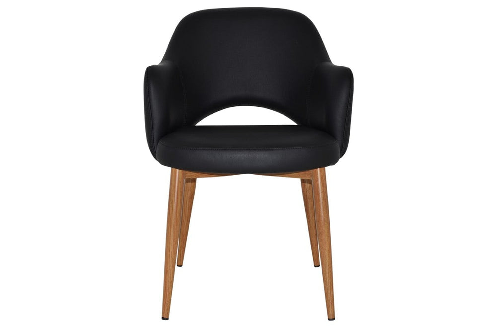 EZ Hospitality Cairo Indoor Armchair Metal Base - Slim Light Oak 4 Leg-pelle benito java  