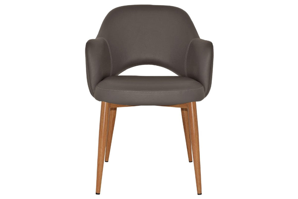 EZ Hospitality Cairo Indoor Armchair Metal Base - Slim Light Oak 4 Leg-pelle benito java  