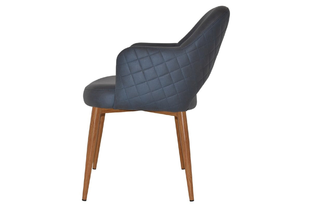 EZ Hospitality Cairo Indoor Armchair Metal Base - Slim Light Oak 4 Leg-pelle benito java  