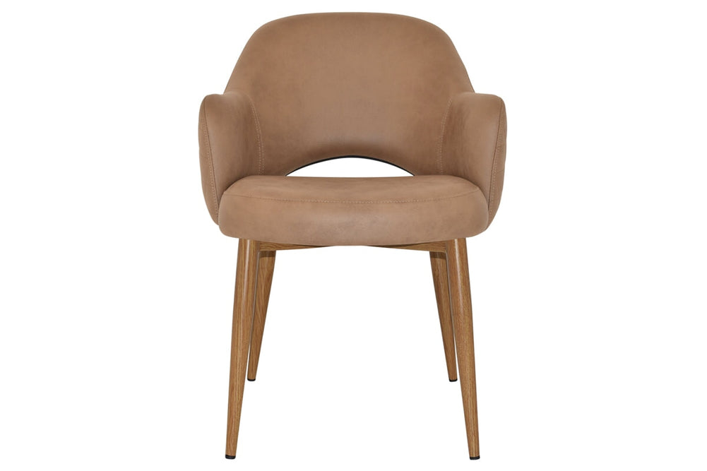 EZ Hospitality Cairo Indoor Armchair Metal Base - Slim Light Oak 4 Leg-pelle benito java  