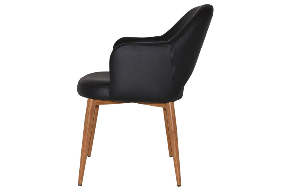 EZ Hospitality Cairo Indoor Armchair Metal Base - Slim Light Oak 4 Leg-pelle benito java  