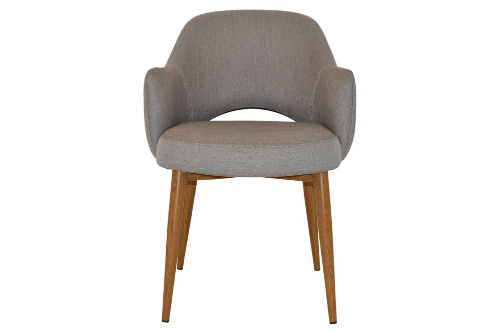 EZ Hospitality Cairo Indoor Armchair Metal Base - Slim Light Oak 4 Leg-pelle benito java  